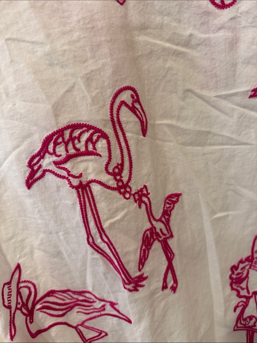 Gretchen Scott flamingo embroidered cotton tunic, small - Picture 4 of 7